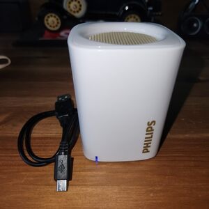 Philips White Bluetooth Speaker with Gold Grille